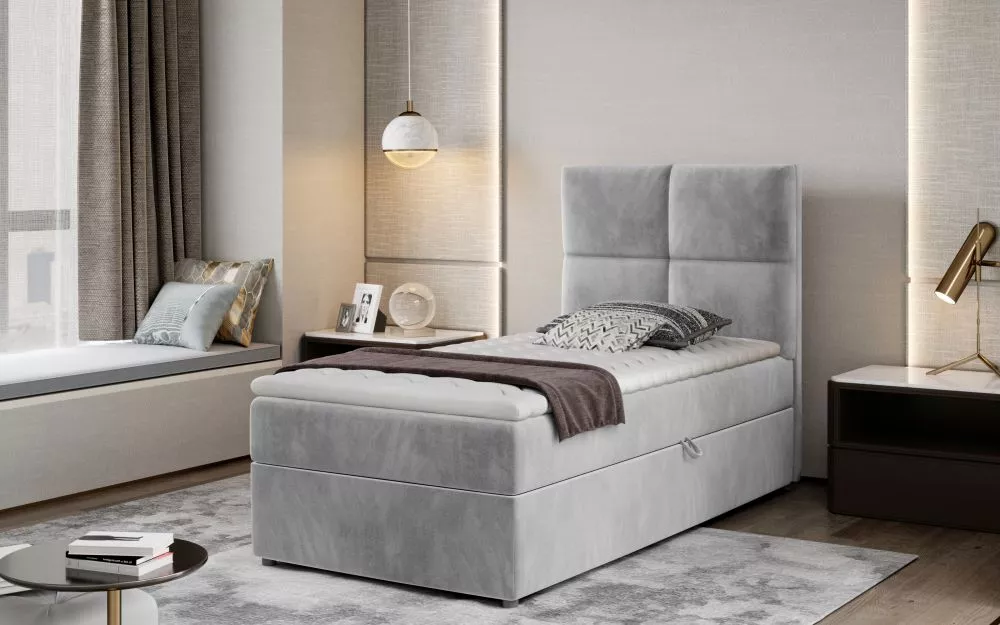Gulta Rivia 90x200 Boxspring Standard Guļamvietas platums: 90 cm, Guļamvietas garums: 200 cm, · Gaiši pelēks · 90 × 210 