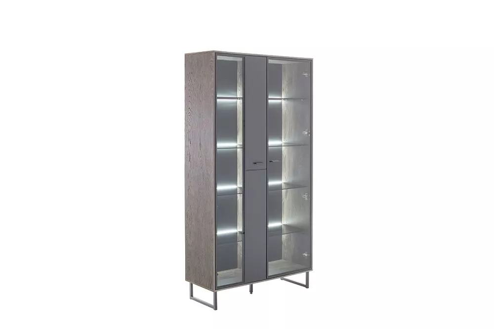 Sekcija Venezia T12 ar LED Korpusa krāsa: tumšais ozols, · 98 × 37 × 185 cm