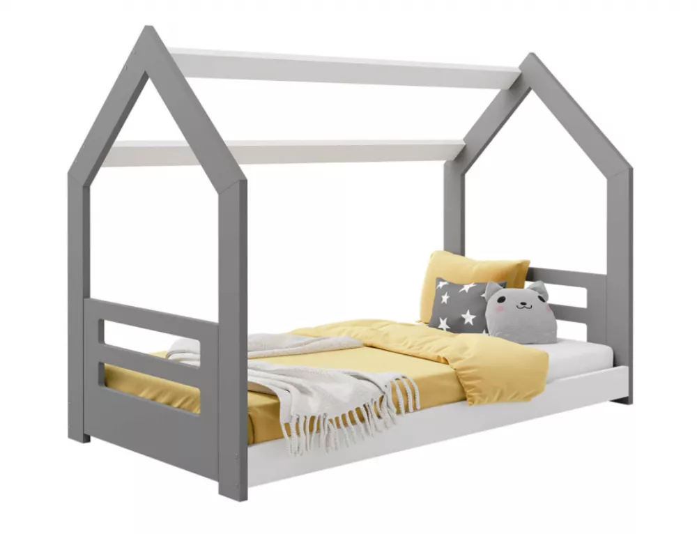 Bērnu gulta Domek D2-B ar stelāžu Guļamvietas platums: 80 cm, Guļamvietas garums: 160 cm, · 87 × 164 × 124 cm