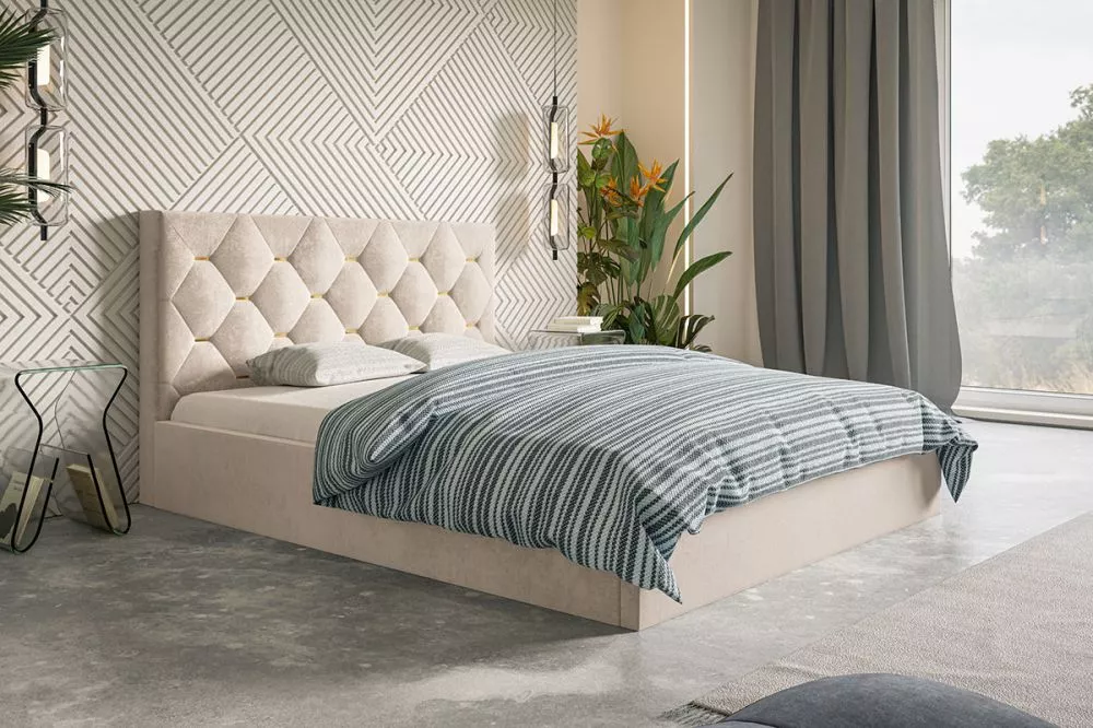 Gulta Slim 4 standard ar stelāžu Guļamvietas platums: 90 cm, Guļamvietas garums: 200 cm, stelāžas tips: koka, · Gaiši bē