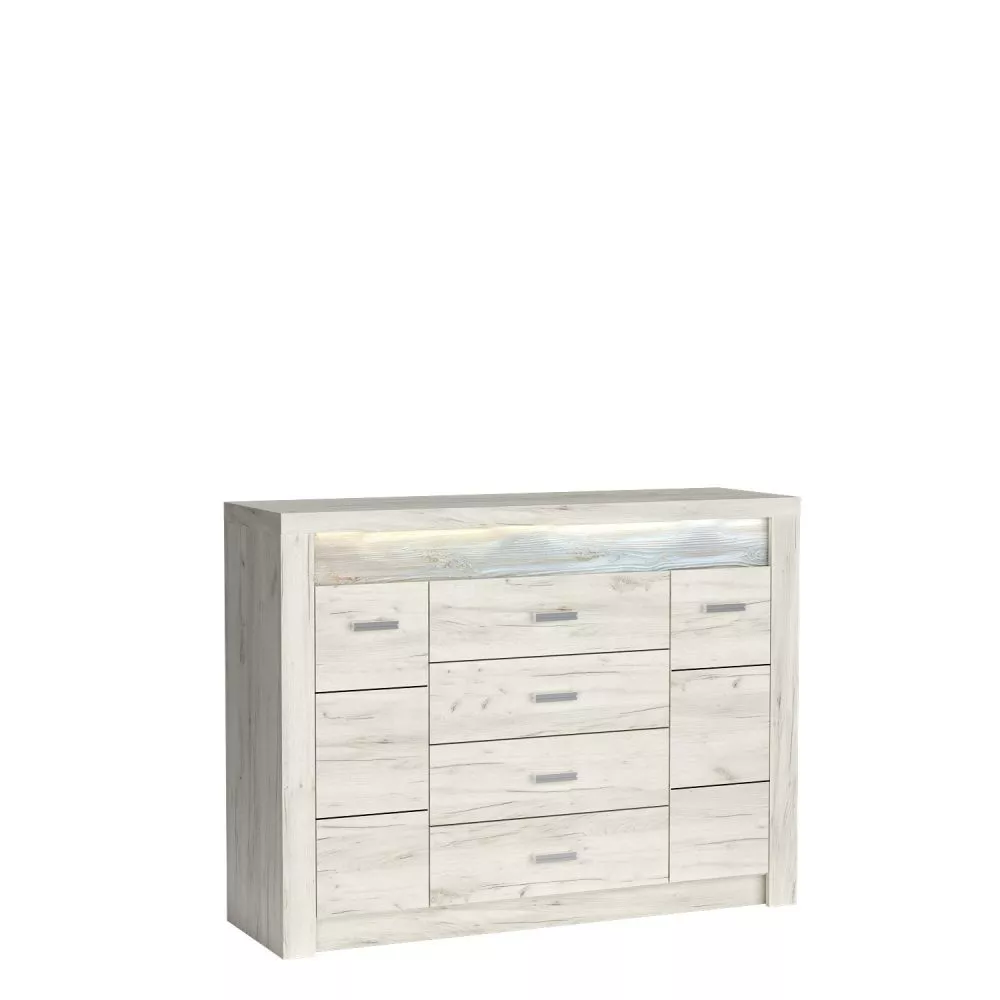 Kumode Indianapolis I7 c LED · Ozols craft balts · 137 × 42 × 103.5 cm