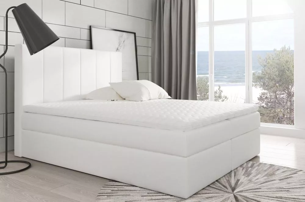 Gulta Bono Boxspring Standard Guļamvietas platums: 160 cm, Guļamvietas garums: 200 cm, · Balts · 160 × 213 × 120 cm