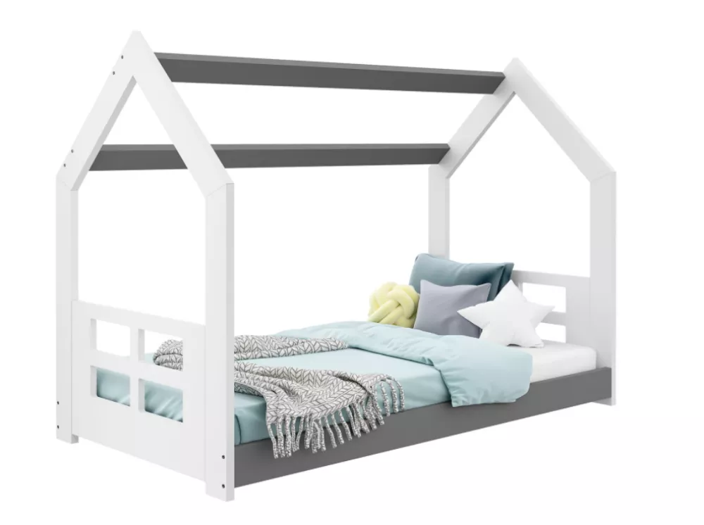 Bērnu gulta Domek D2-D ar stelāžu Guļamvietas platums: 80 cm, Guļamvietas garums: 160 cm, · 87 × 164 × 124 cm