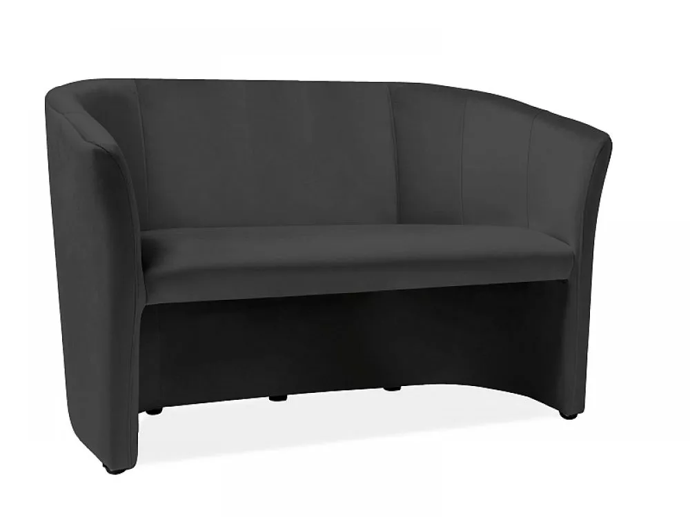 Dīvāns TM - 2 Velvet · Melns · 60 × 126 × 76 cm