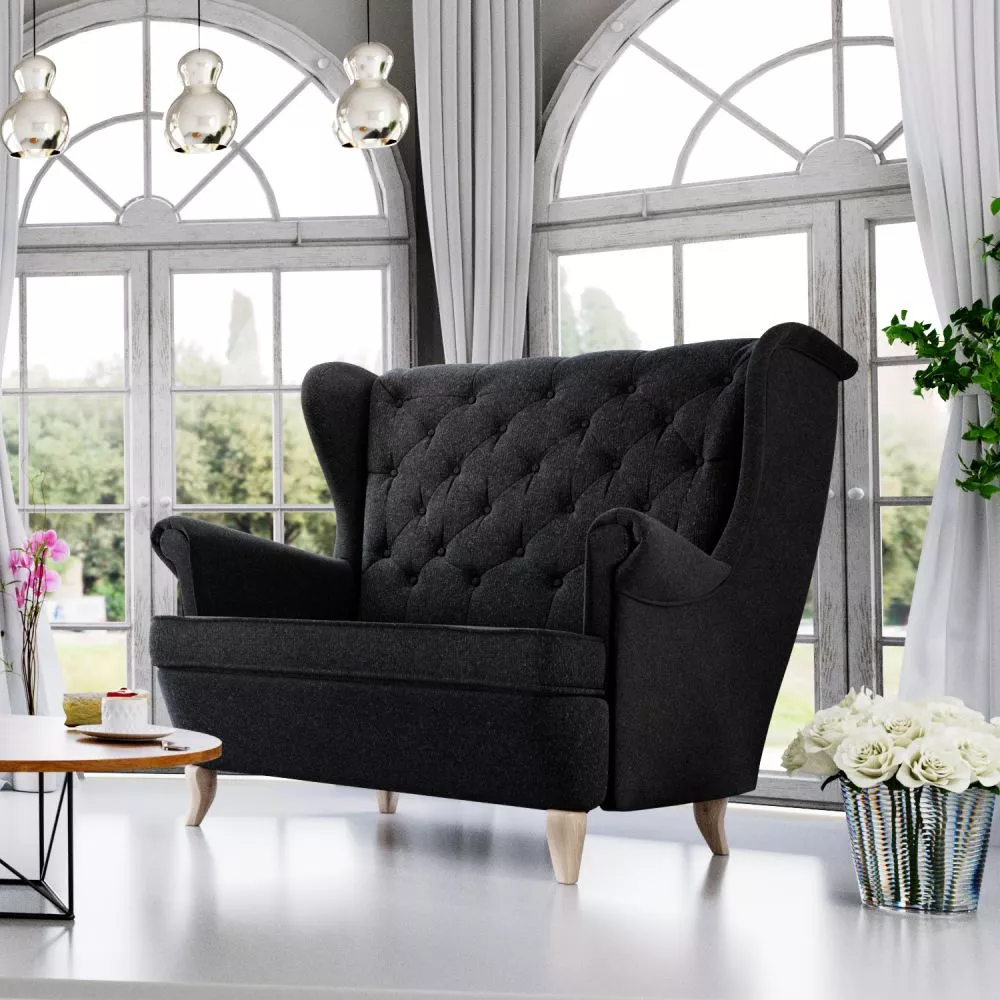 Dīvāns Sofa Uszak Standard · Melns · 72 × 142 × 108 cm