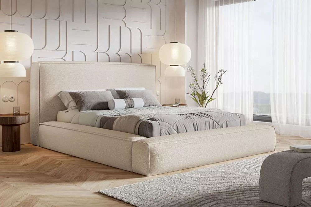 Gulta Premium 1 Standard ar stelāžu Guļamvietas platums: 160 cm, Guļamvietas garums: 200 cm, stelāžas tips: koka, · Krēm