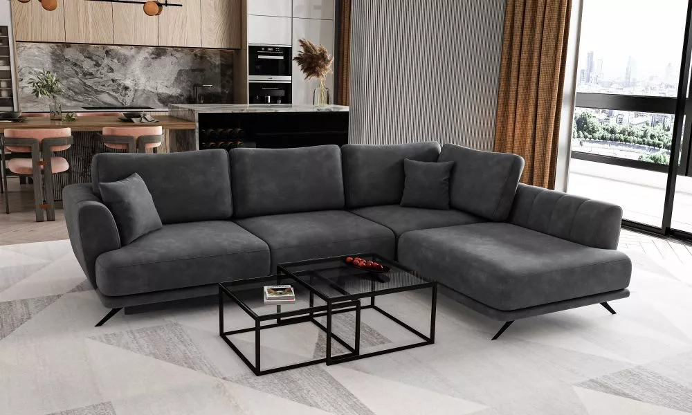 Dīvāns Larde Premium Standard · Tumši pelēks · 178 × 280 × 90 cm
