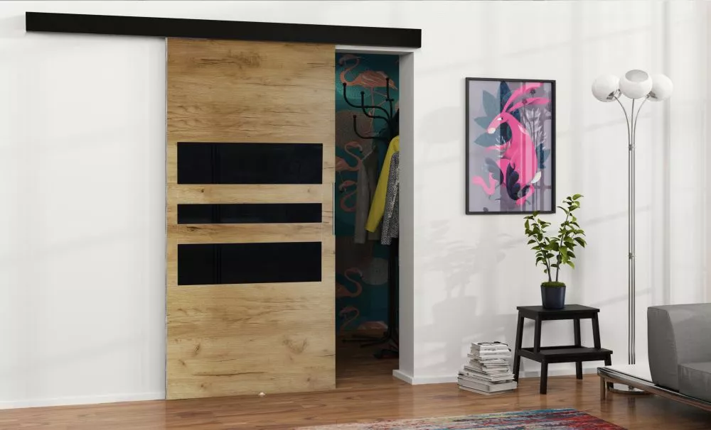 Bīdāmās durvis Malibu M-1 · Ozols craft zelts · 96 × 205 cm