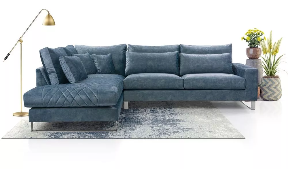 Dīvāns Cornelia Standard · Zila · 224 × 314 × 90 cm