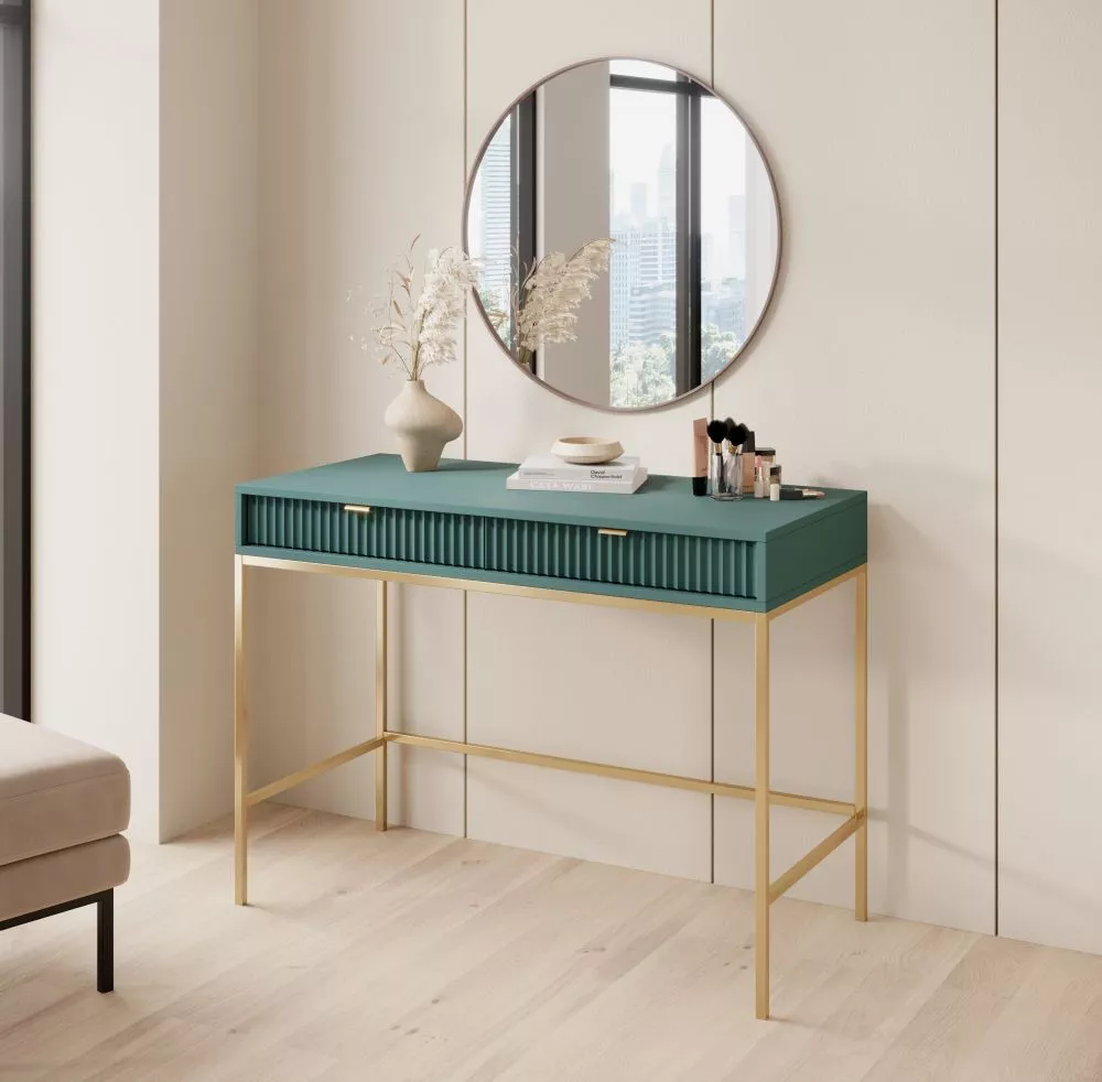 Kosmētikas galds Nova Gold T-104 · Zaļš · 104 × 78 × 50 cm