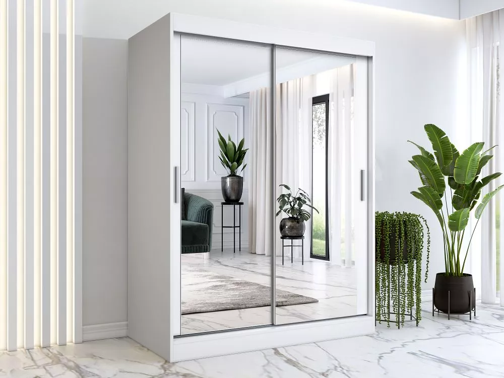 Skapis Karl Mirror · Balts · 150 × 60 × 200 cm