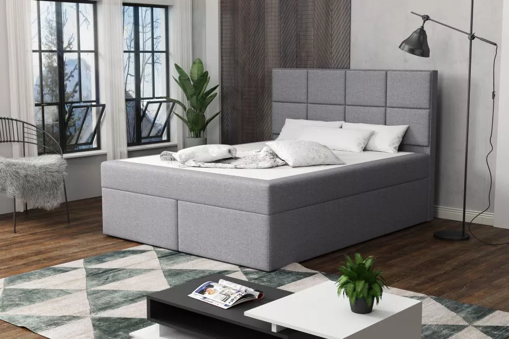 Gulta Besso Premium Standard Guļamvietas platums: 160 cm, Guļamvietas garums: 200 cm, · Gaiši pelēks · 162 × 210 × 120 c