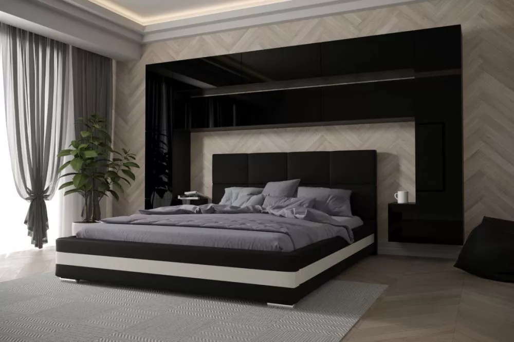 Sekcija Panama 7 Gloss · Melns · 300 × 35 × 213 cm