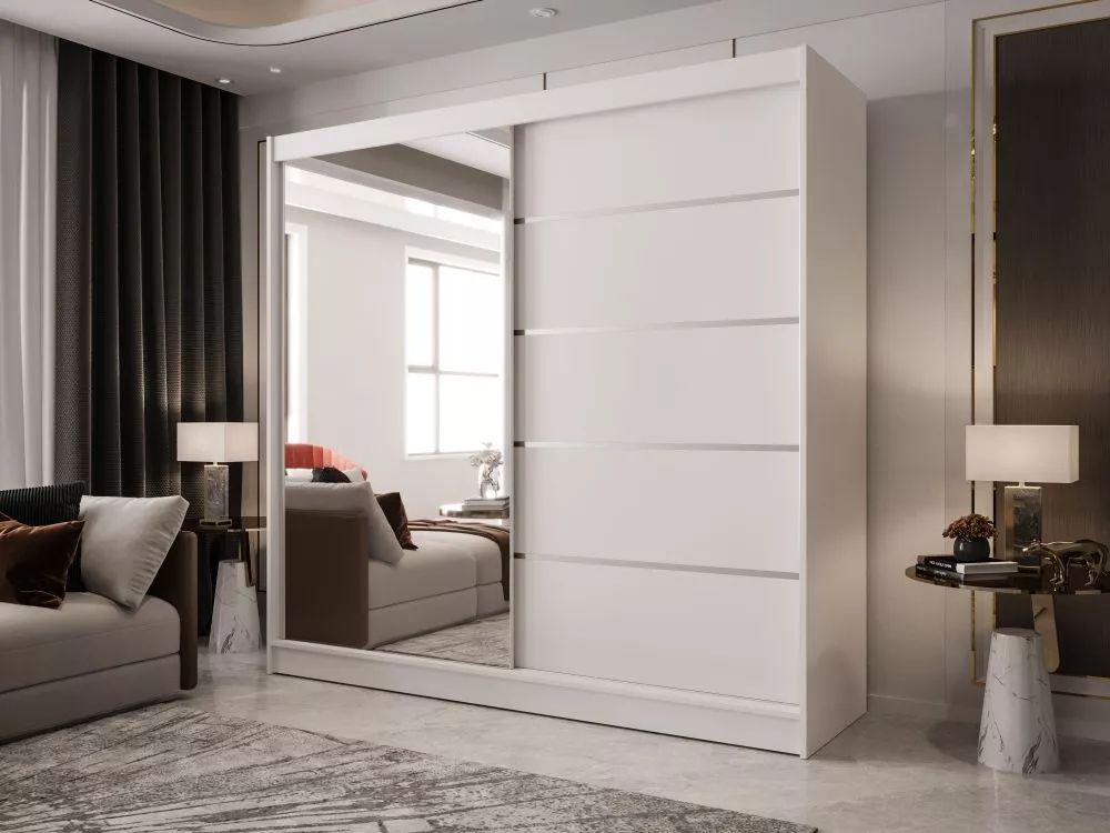 Skapis Boston 3 · Balts · 200 × 58 × 215 cm