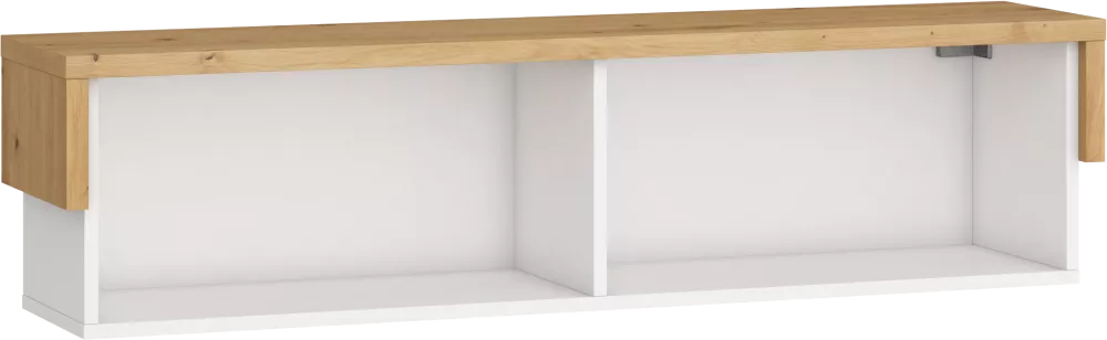 Plaukts Hey 11 · Balts + ozols artisan · 125 × 31 × 27 cm