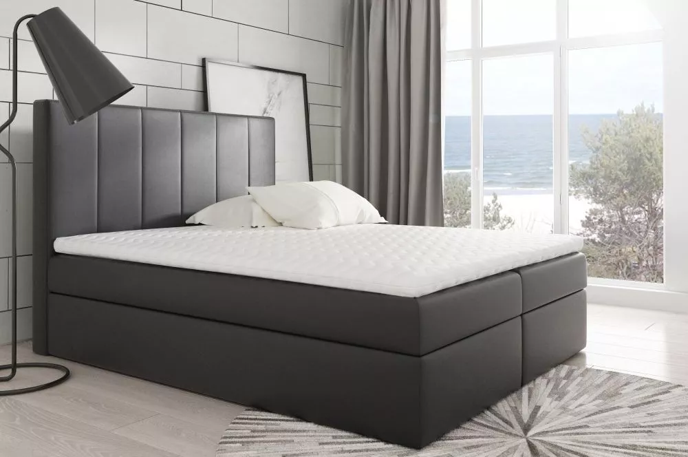 Gulta Bono Boxspring Standard Guļamvietas platums: 140 cm, Guļamvietas garums: 200 cm, · Melns · 140 × 213 × 120 cm