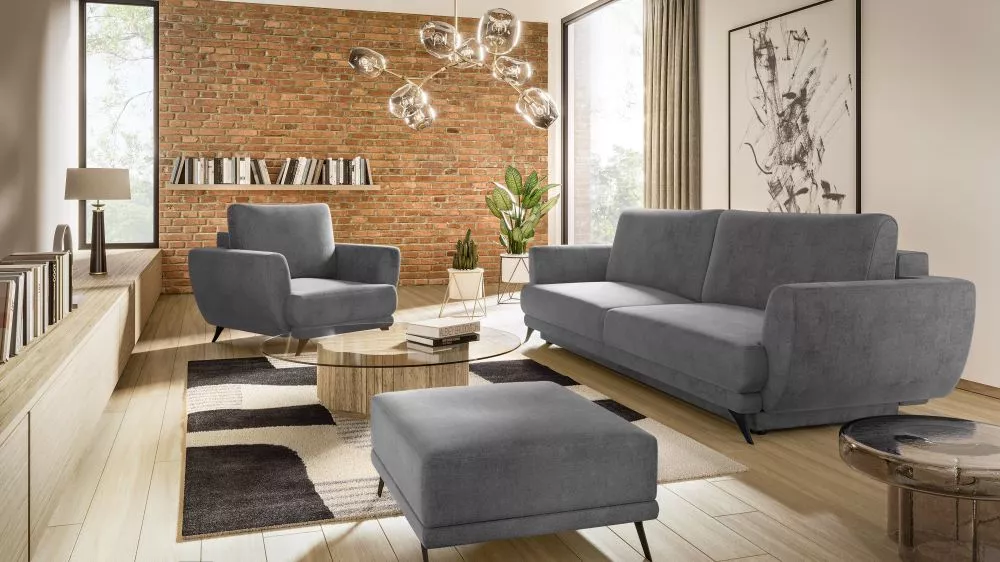 Komplekts Megis 3S+1S+P Premium standard · Tumši pelēks · 95 × 250 × 90 cm