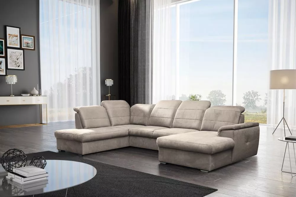 Dīvāns Bergamo U Corner standard · Kapučino · 199 × 320 × 87 cm