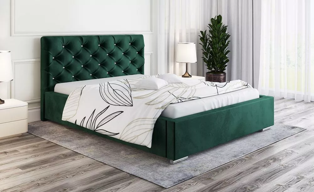 Gulta Bed 11 standard ar stelāžu Guļamvietas platums: 90 cm, Guļamvietas garums: 200 cm, stelāžas tips: koka, · Zaļš · 1