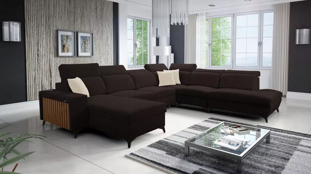 Dīvāns Bartone 10 Standard · Tumši brūns · 300 × 361 × 83 cm