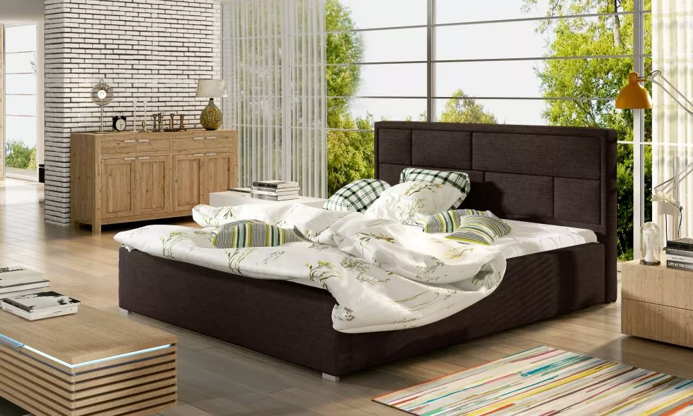 Gulta Latina standard ar stelāžu Guļamvietas platums: 200 cm, Guļamvietas garums: 200 cm, stelāžas tips: metāla, · Brūns