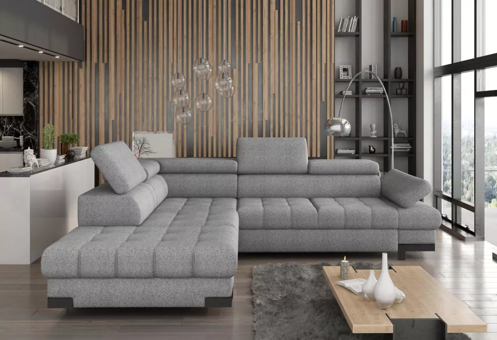 Dīvāns Selva L Standard · Gaiši pelēks · 223 × 263 × 75 cm