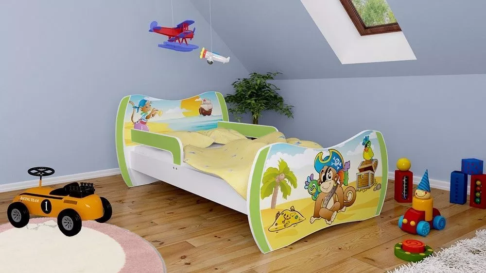Bērnu gulta Dream L01 140x70 DM26 ar stelāžu Guļamvietas platums: 70 cm, Guļamvietas garums: 140 cm, · 94 × 144 × 71 cm