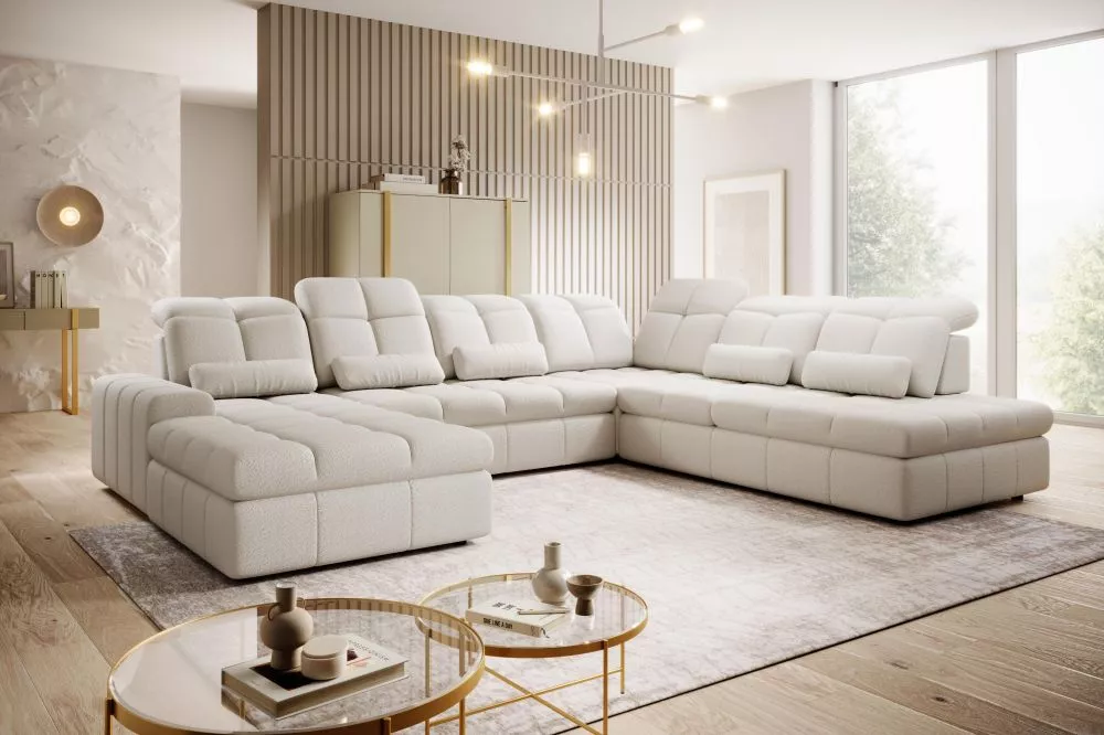 Dīvāns Magnelio U 2 Premium Standard · Gaišais krēms · 280 × 342 × 87 cm