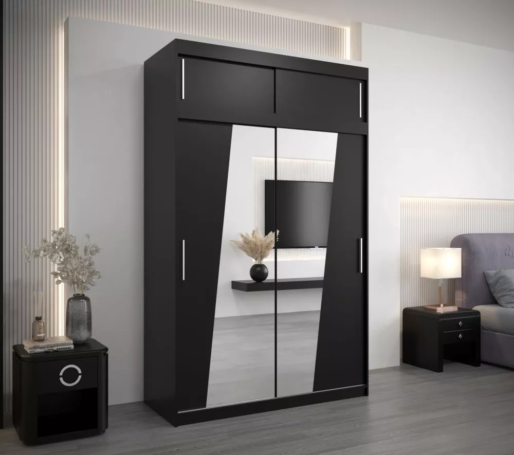 Skapis Rhomb Premium · Melns · 150 × 62 × 240 cm
