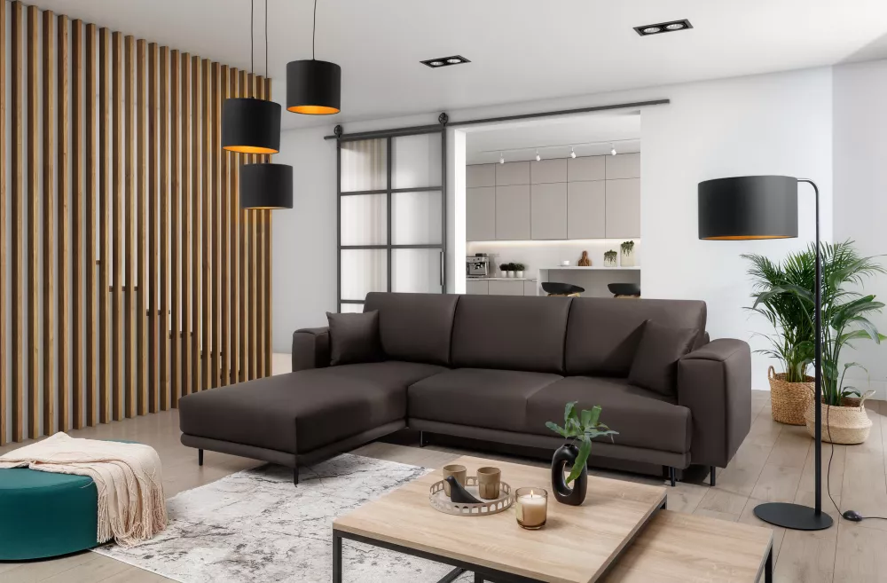 Dīvāns Dalia Corner Premium standard · Tumši brūns · 190 × 289 × 73 cm