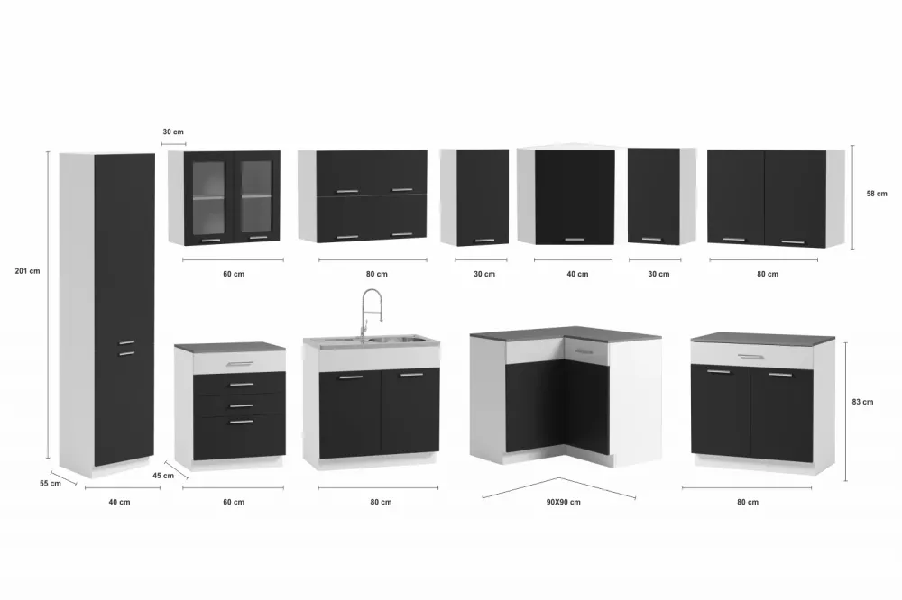 Virtuves komplekts Angela Materiāls : MDF + LKSP plātne,