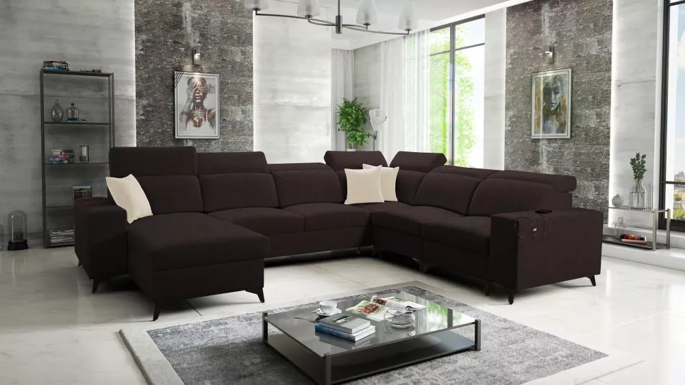 Dīvāns Bartone 8 Mix Standard · Tumši brūns · 283 × 361 × 83 cm