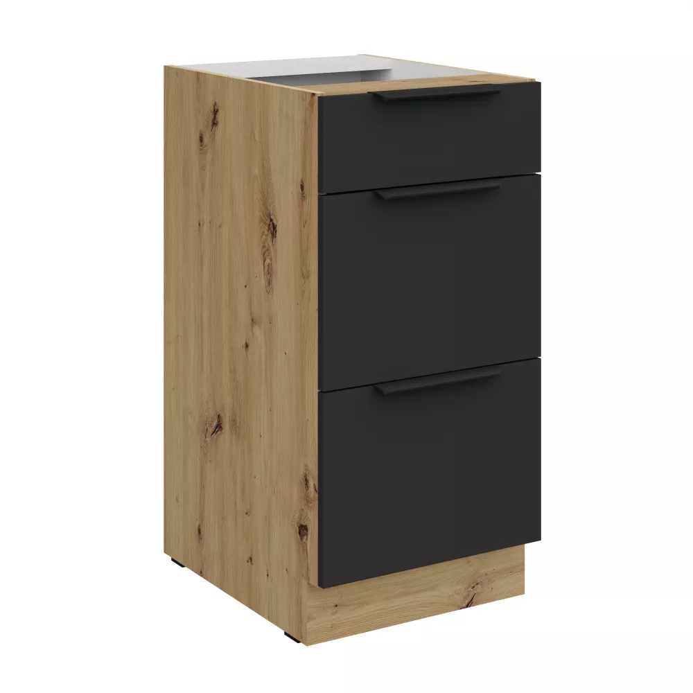 Virtuves skapis Aria Black 40 D 3S BB