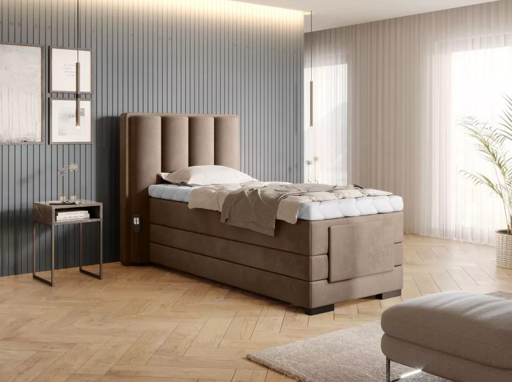 Gulta Veros 90x200 Electric Boxspring Lux Standard Guļamvietas platums: 90 cm, Guļamvietas garums: 200 cm, · Brūns · 108