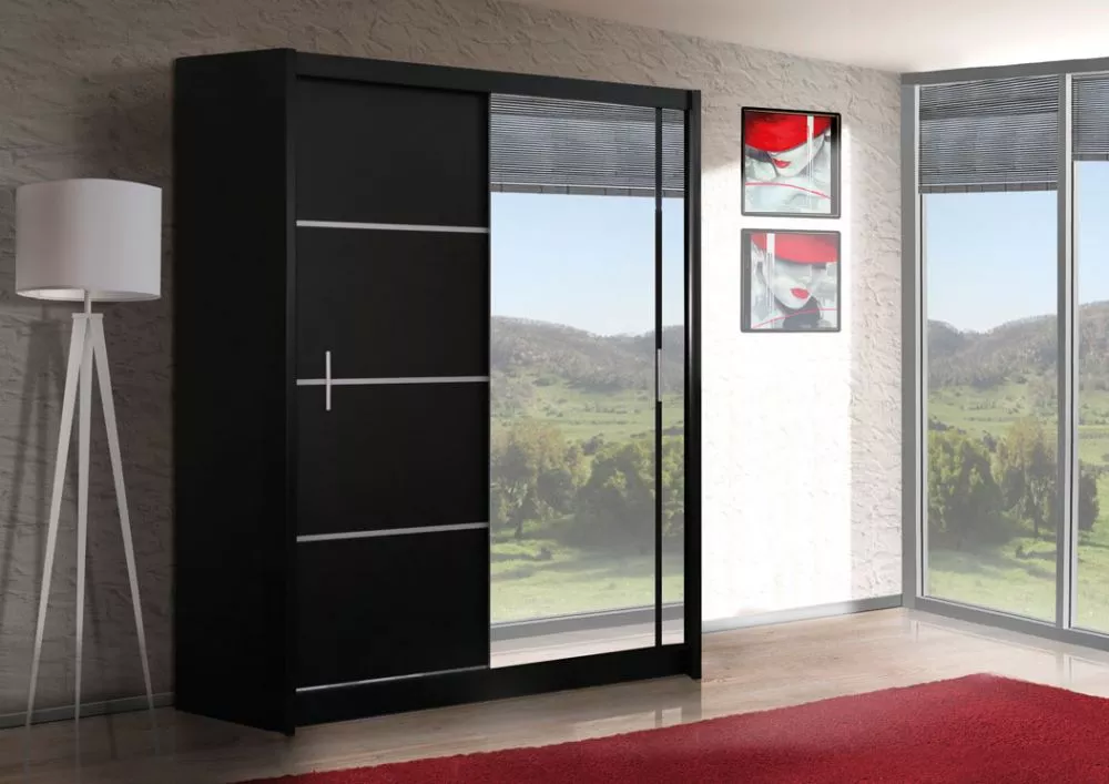Skapis Vista · Melns · 150 × 61 × 215 cm