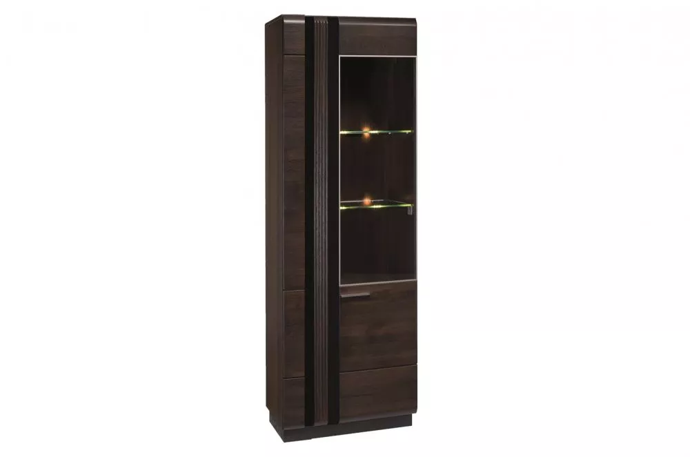 Sekcija Porti P ar LED · Ozols šokolādes · 66 × 42 × 198 cm