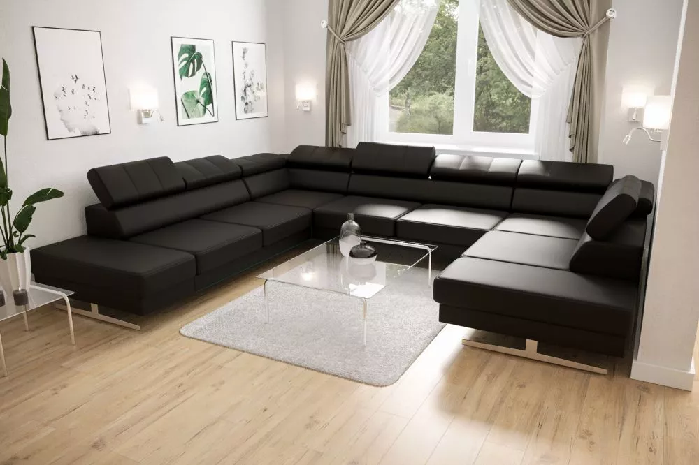 Dīvāns Emporio Max 1 Standard · Melns · 300 × 350 × 79 cm