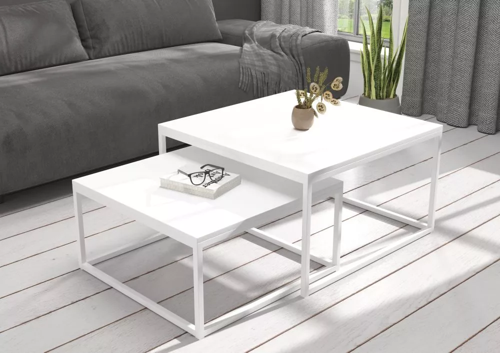 Žurnālgalds Kama Loft Korpusa krāsa: balts, · 75 × 75 × 43 cm