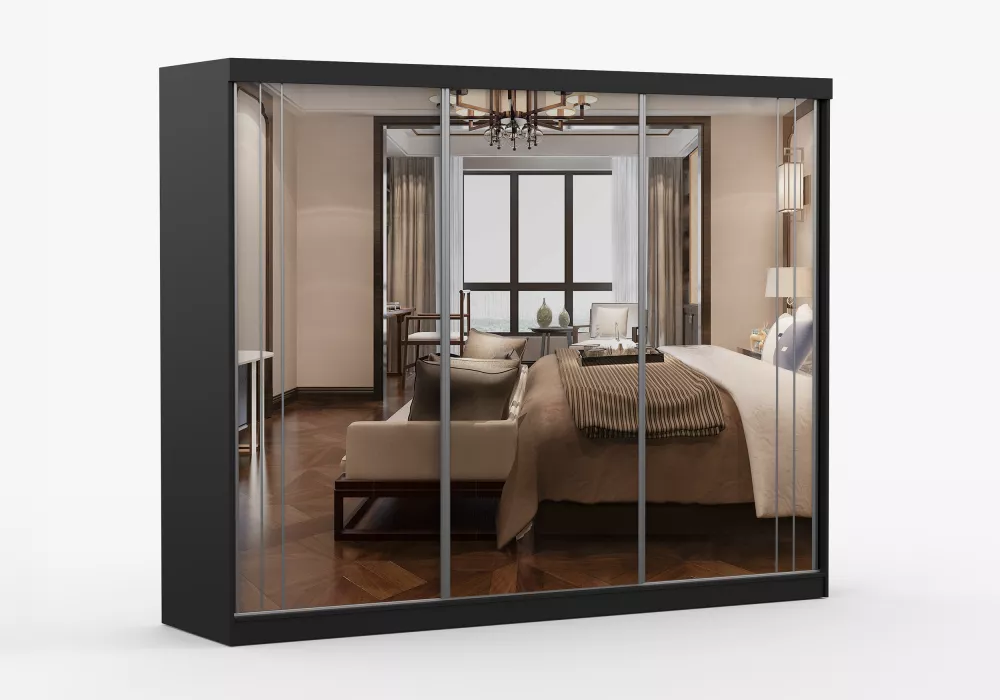 Skapis Dubai Black · Melns · 250 × 64 × 215 cm
