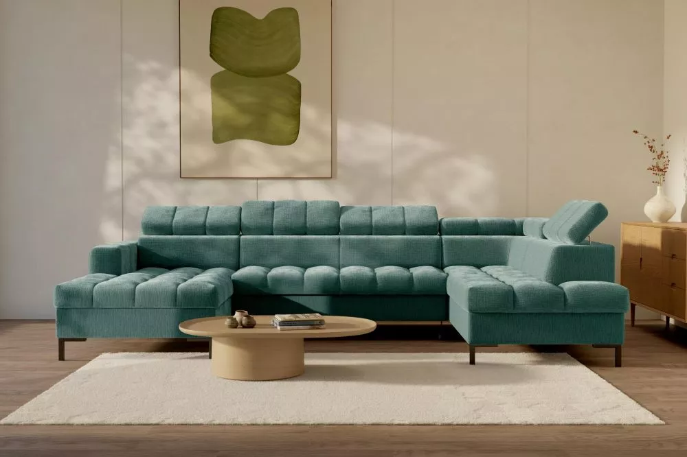 Dīvāns Tromso XL Standard · Zaļš · 210 × 355 × 90 cm