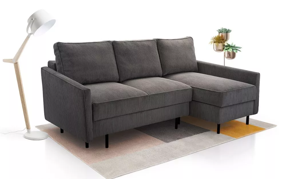 Dīvāns Robin Corner Standard · Tumši pelēks · 137 × 220 × 110 cm