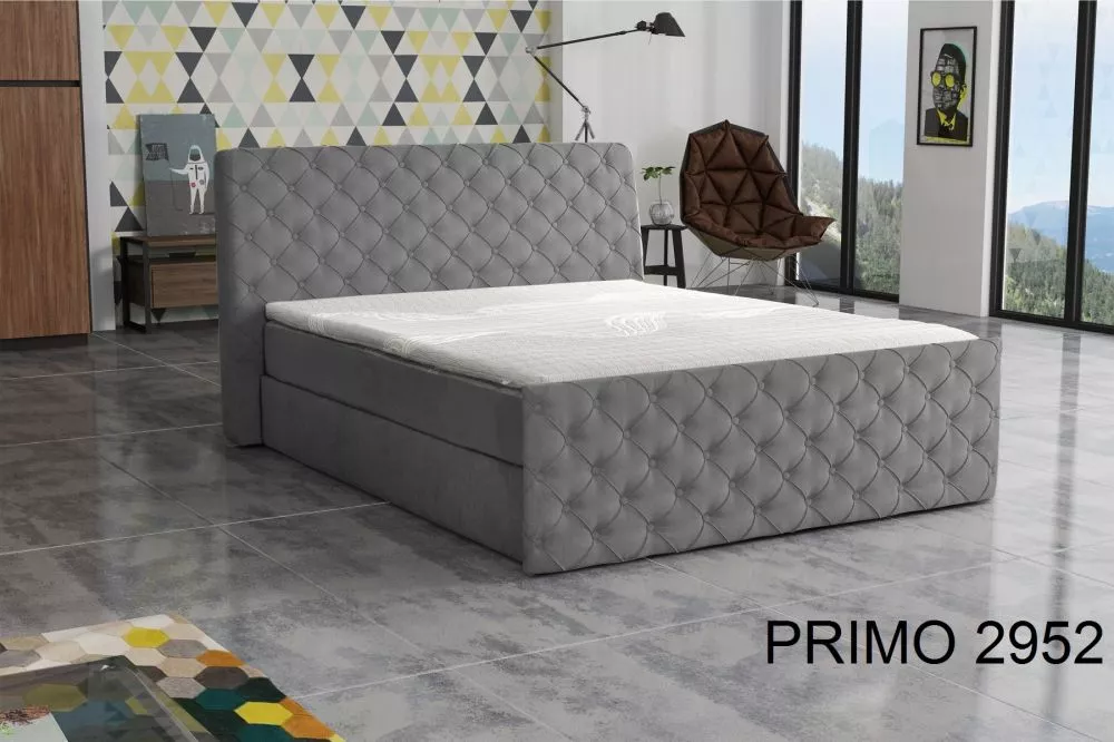 Gulta Grey Boxspring Standard Guļamvietas platums: 160 cm, Guļamvietas garums: 200 cm, · Tumši pelēks · 182 × 203 × 110 