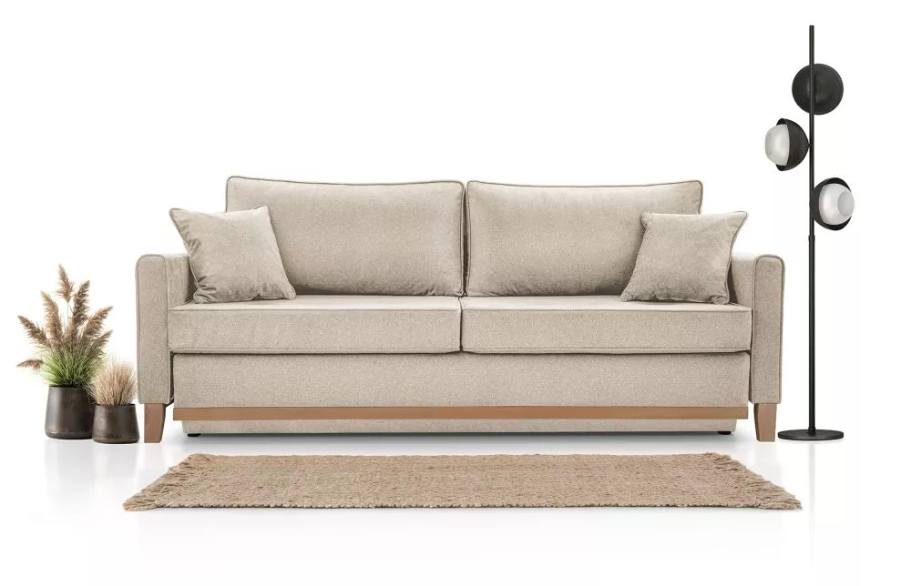 Dīvāns Aris Comfort Standard · Gaišais kapučīno · 104 × 214 × 91 cm