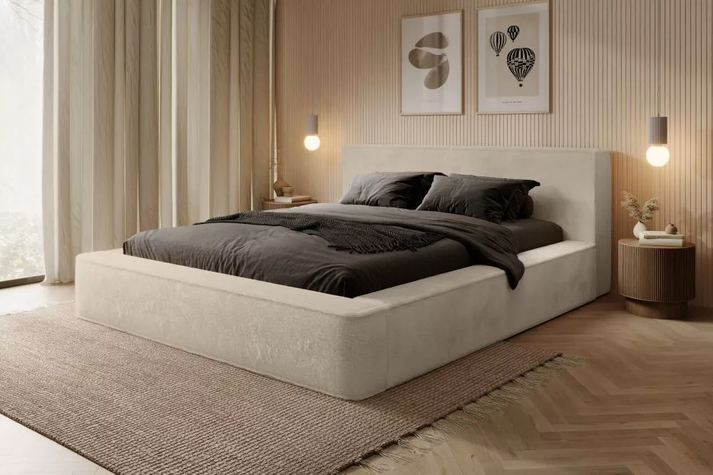 Gulta Ajsza Standard ar stelāžu Guļamvietas platums: 140 cm, Guļamvietas garums: 200 cm, stelāžas tips: koka, · Kapučino