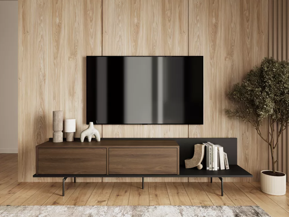 TV tumba Zenar RTV 2D · Rieksts · 200 × 40 × 47 cm