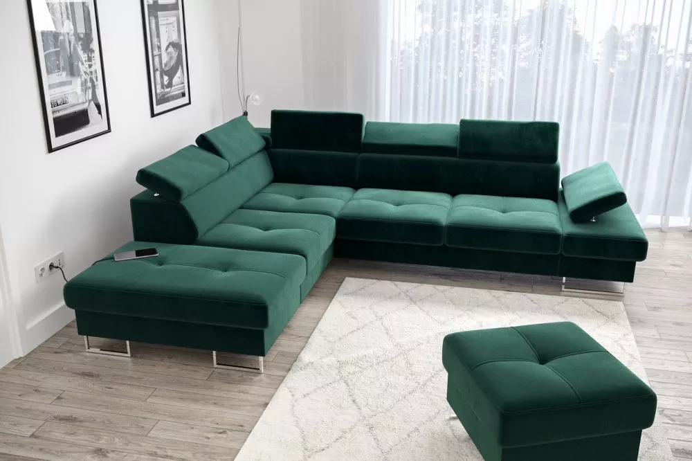 Dīvāns Galaxy Premium standard · Zaļš · 225 × 276 × 74 cm