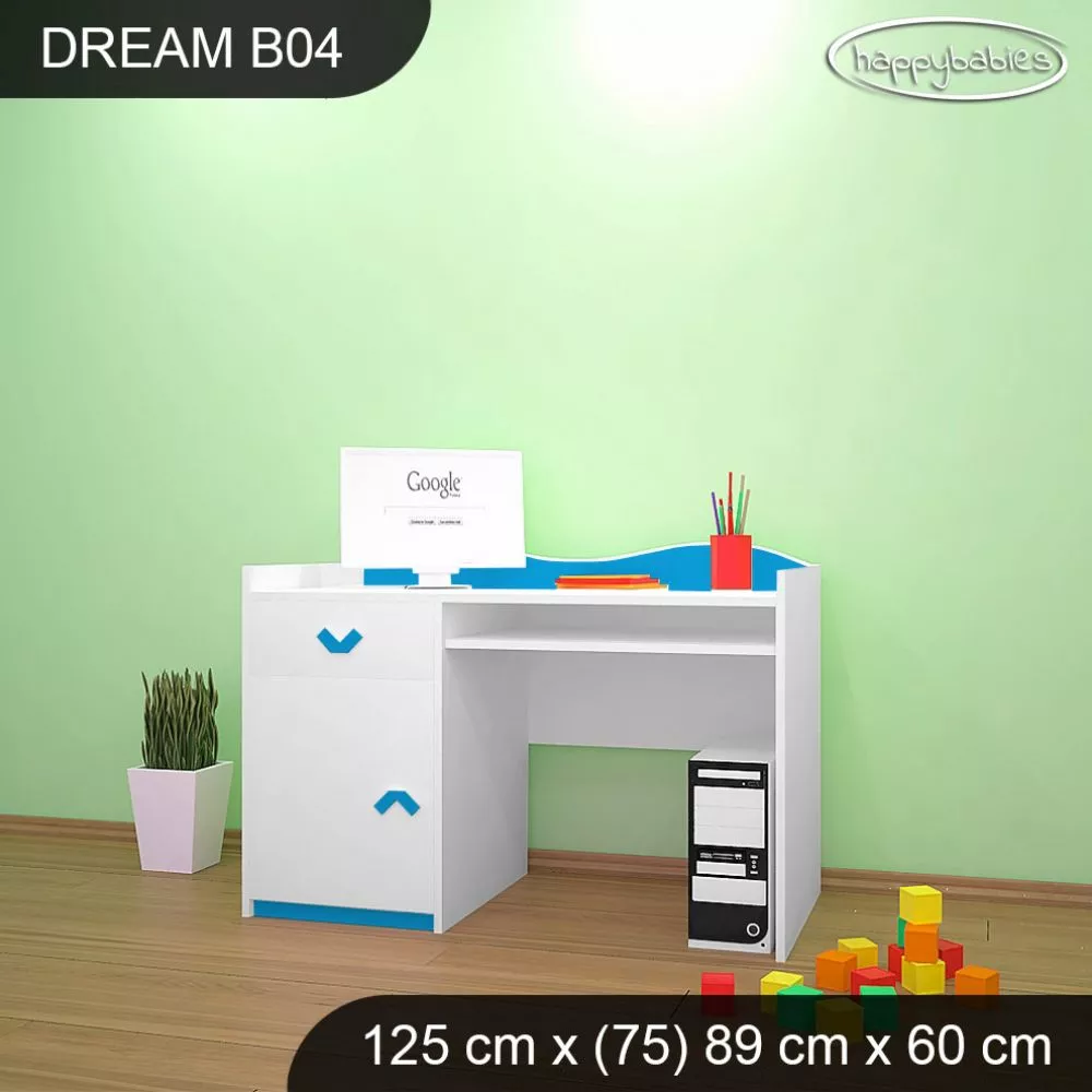 Bērnu rakstāmgalds Dream B04 Maksimālais augstums: 89 cm, · 125 × 75 × 60 cm
