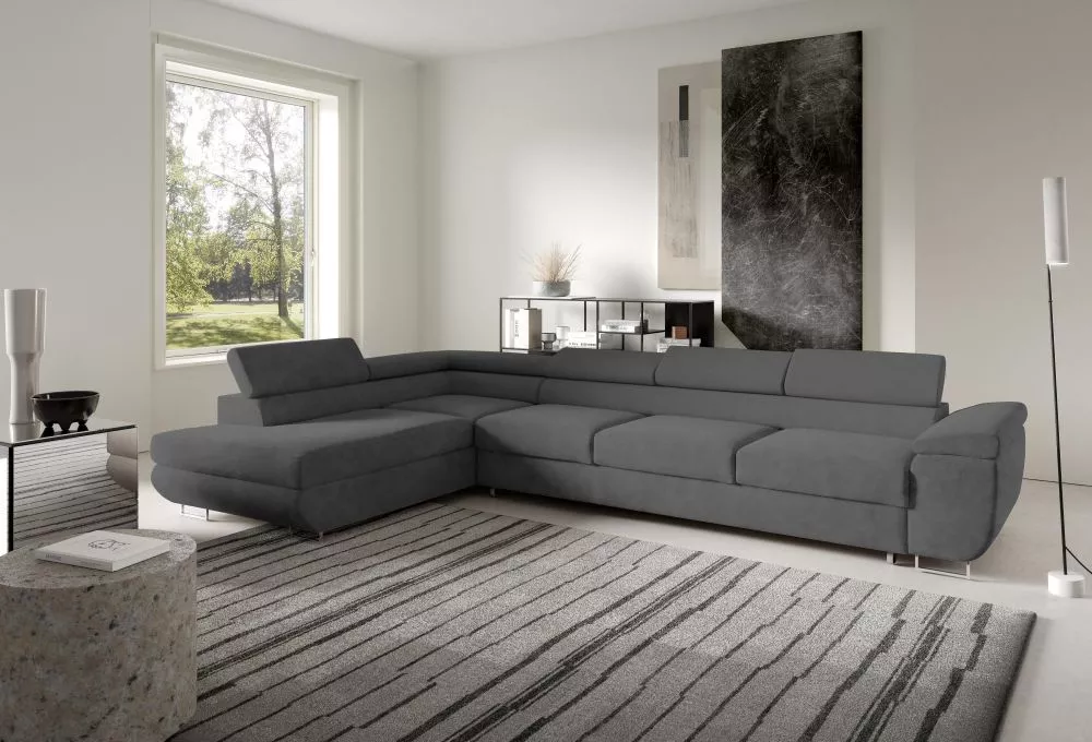 Dīvāns Alice 151 XL standard · Grafīts · 202 × 331 cm