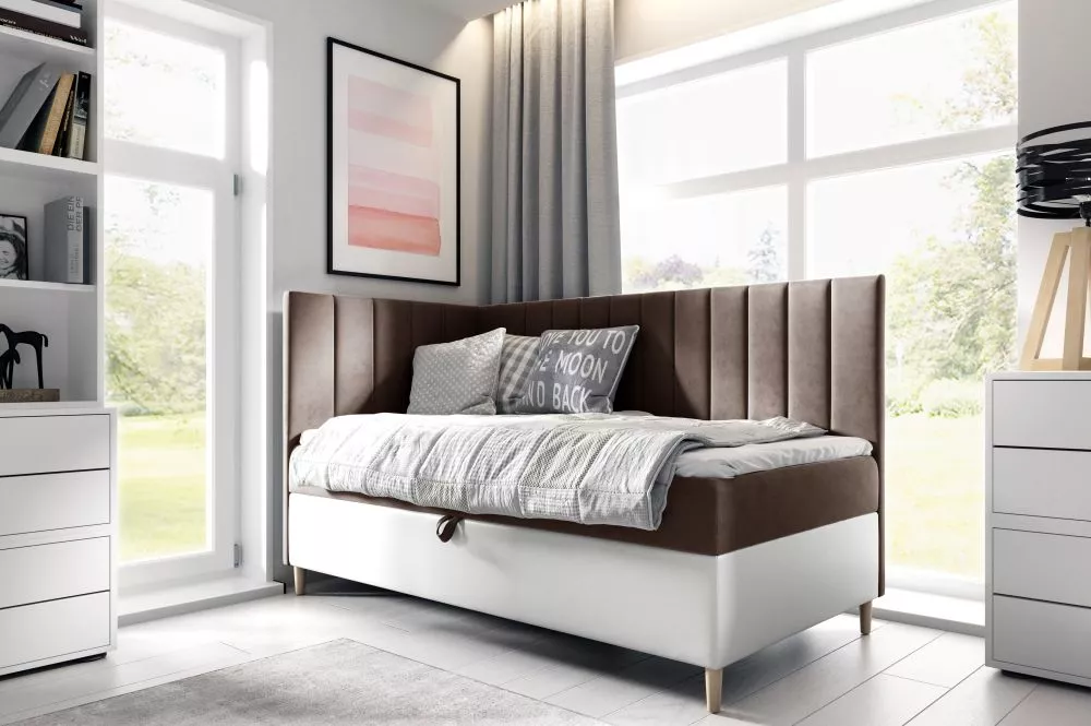 Gulta Maja 3 L Boxspring Standard Guļamvietas platums: 100 cm, Korpusa krāsa: balts, Guļamvietas garums: 200 cm, · 108 ×
