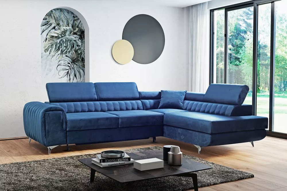 Dīvāns Marynia standard · Zila · 202 × 273 × 90 cm